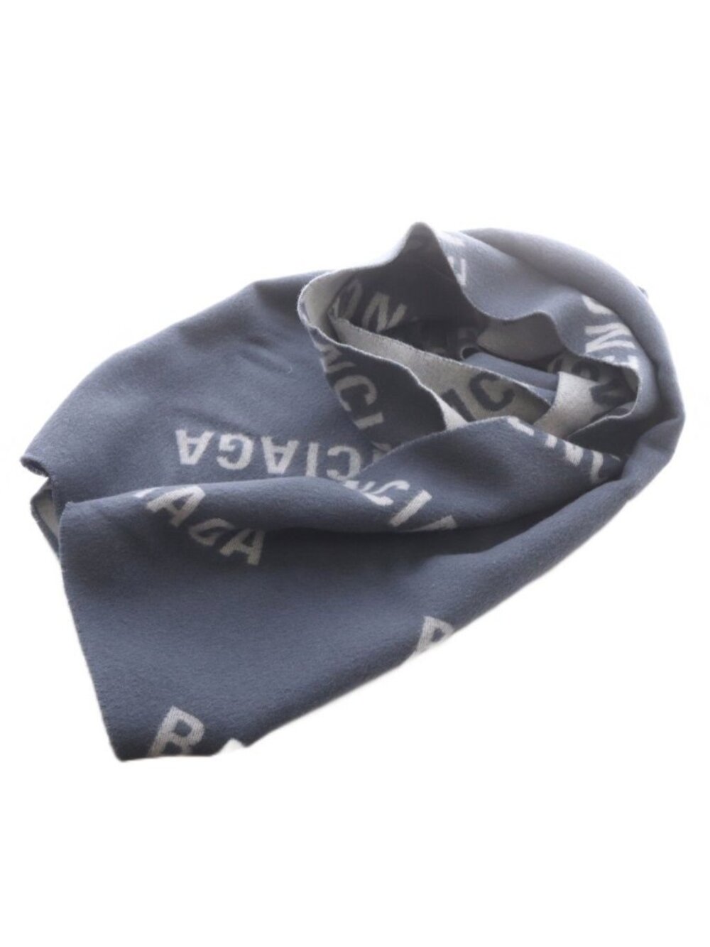Balenciaga Logo Line Reversible Shawl All Over Print Gray Scarf